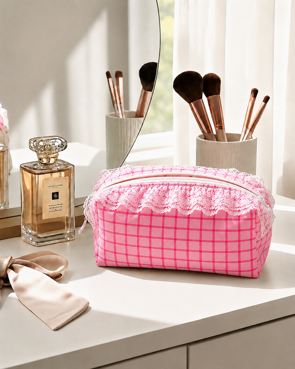 Pink Checks - Pouch