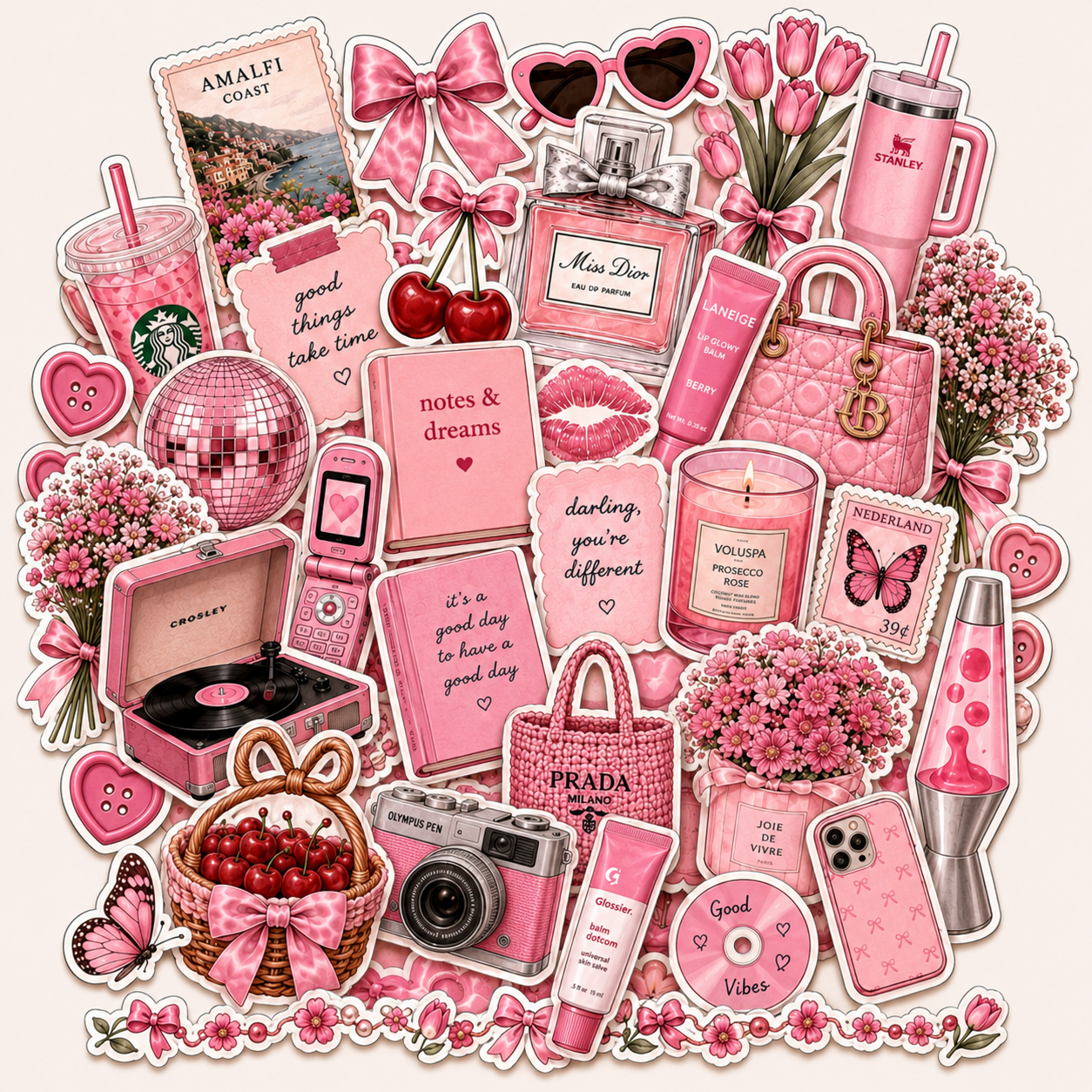 Pink - Journal Stickers