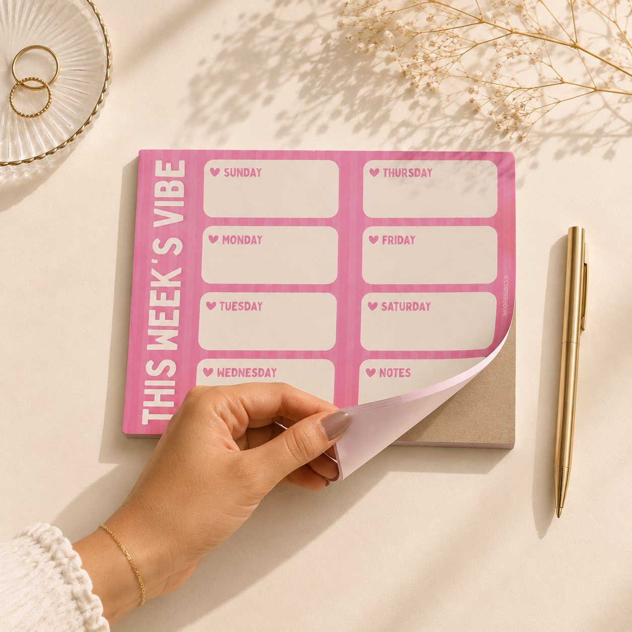 Weekly Planner Pad Pink