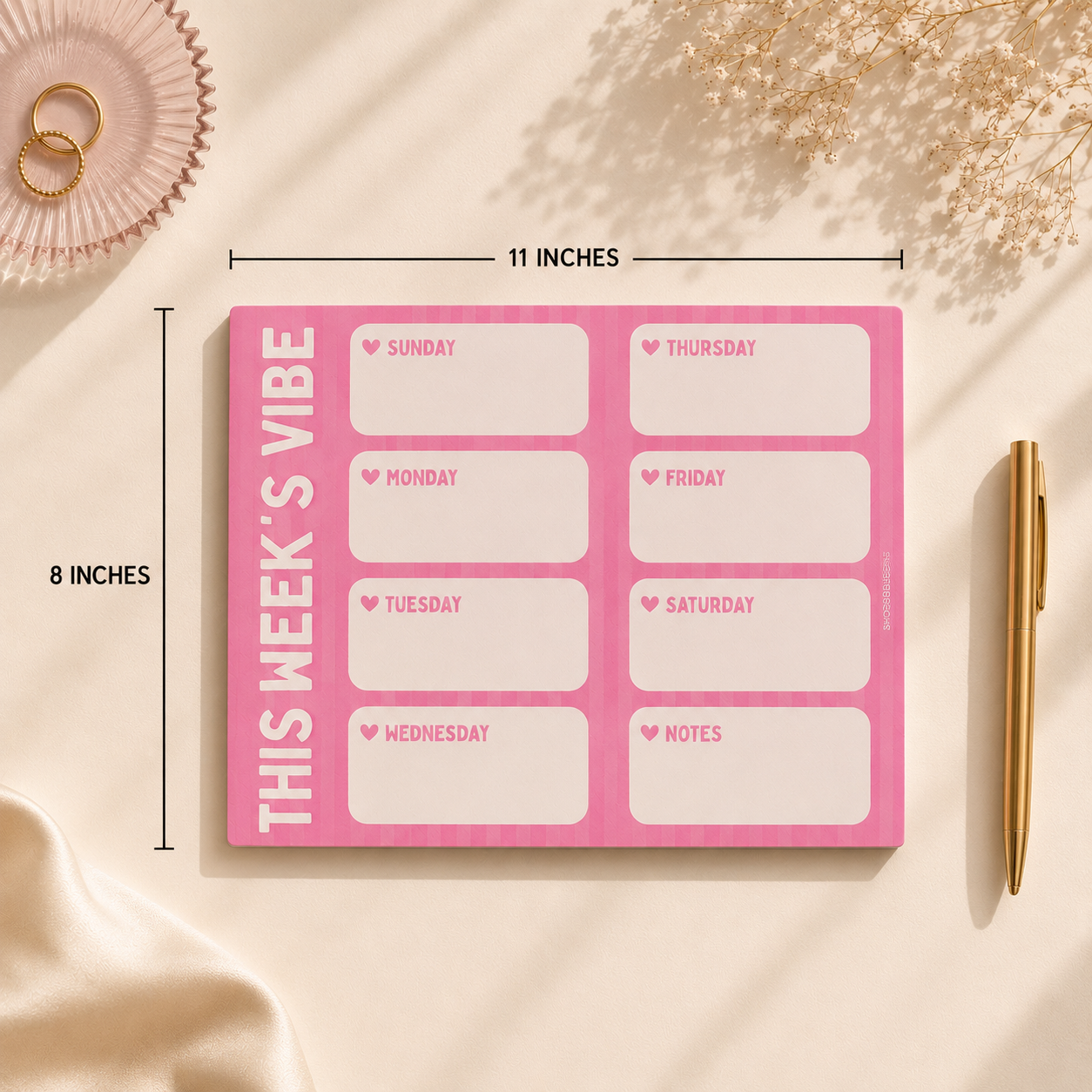 Weekly Planner Pad Pink