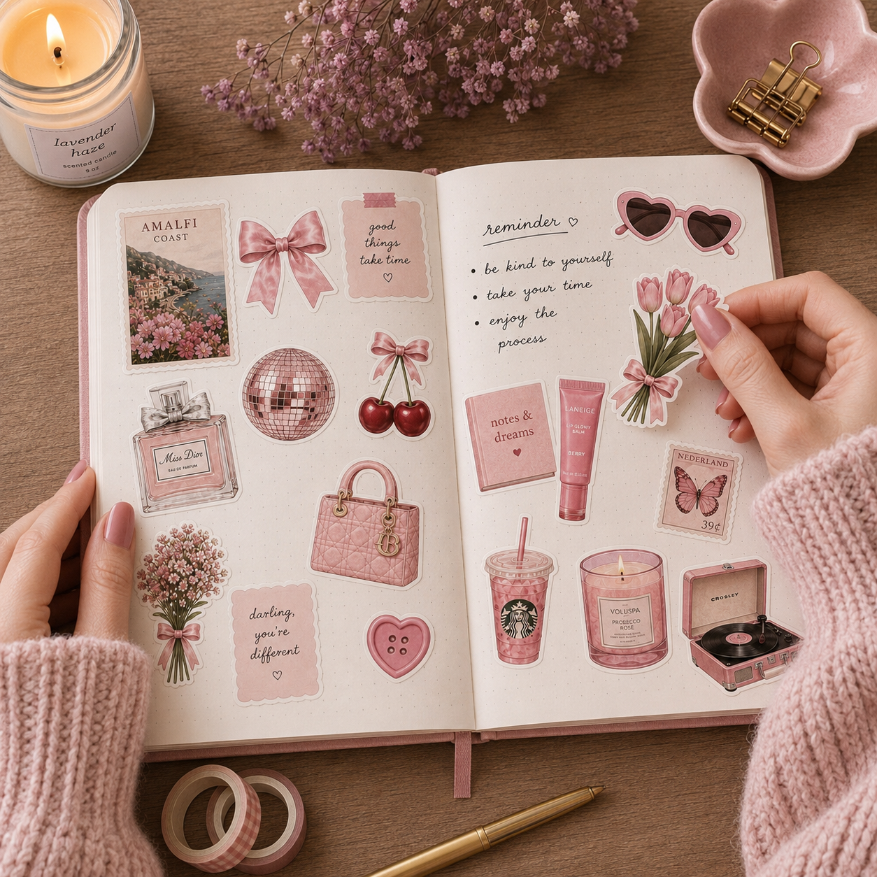Pink - Journal Stickers