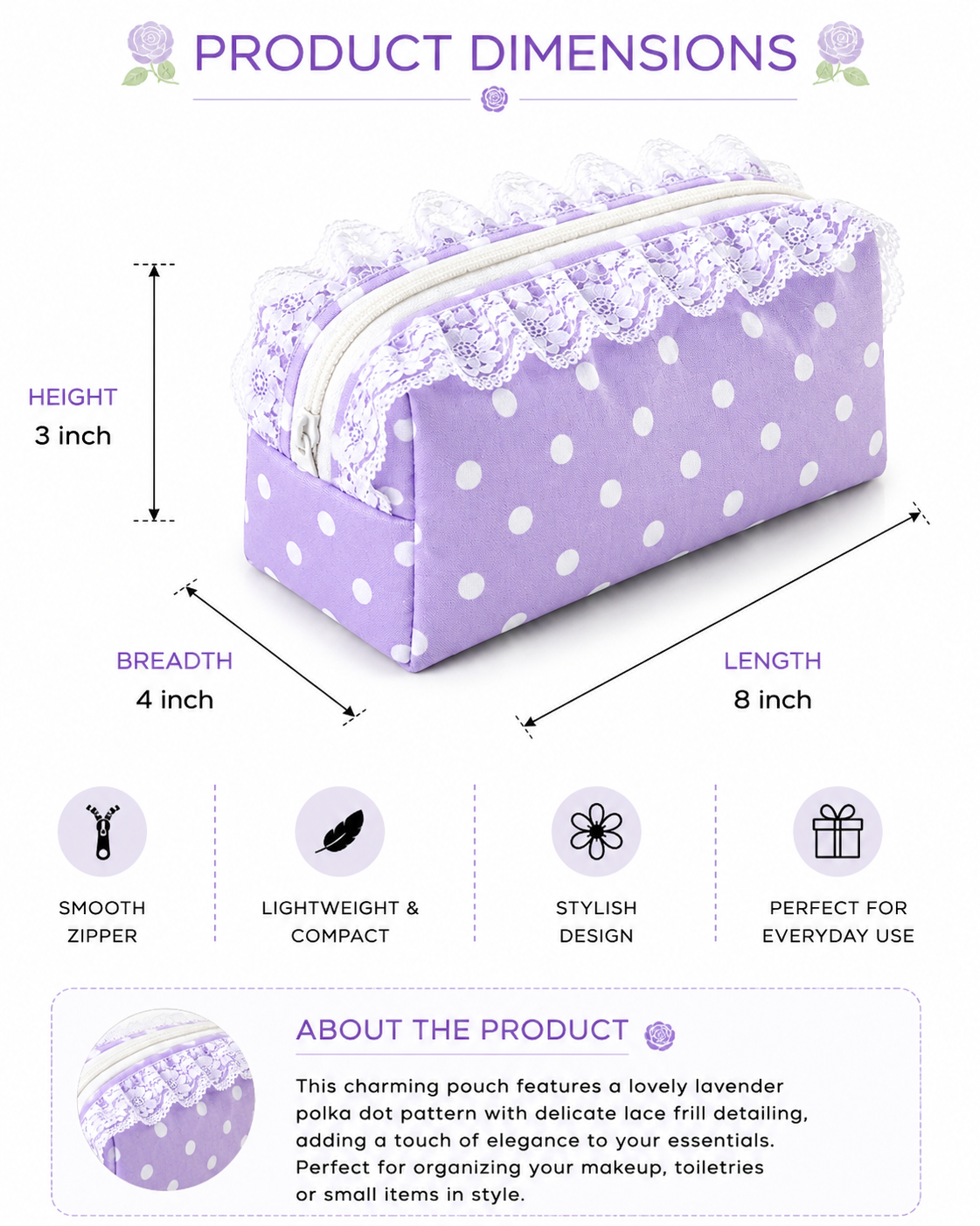 Purple Polka - Pouch