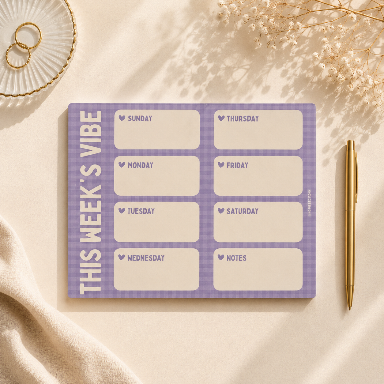Weekly Planner Pad Purple