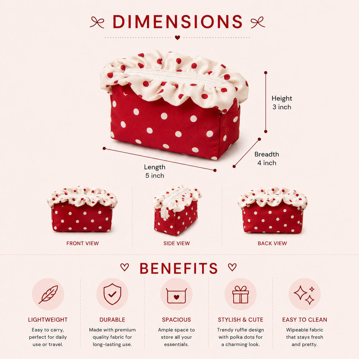 Mini Red Velvet - Polka Pouch