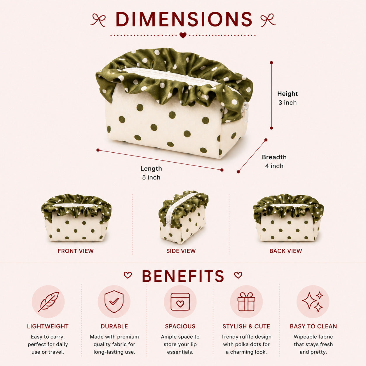 Mini Pistachio Cream Cheesecake - Polka Pouch